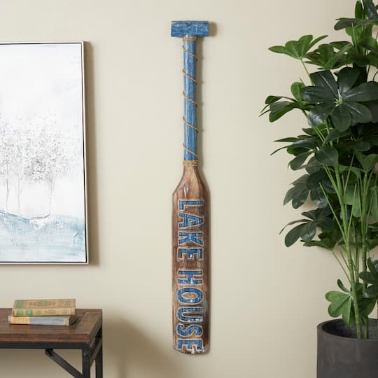 48" Blue Wood Paddle Home Wall Décor